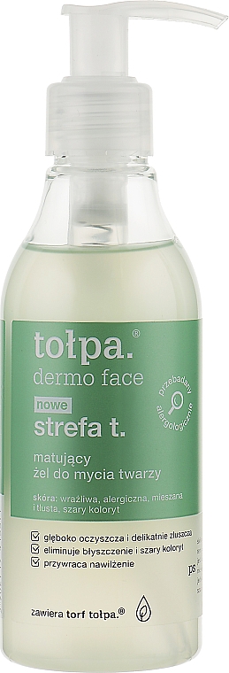Матирующий гель для лица - Tolpa Dermo Face T Zone Mattifying Washing Face Gel