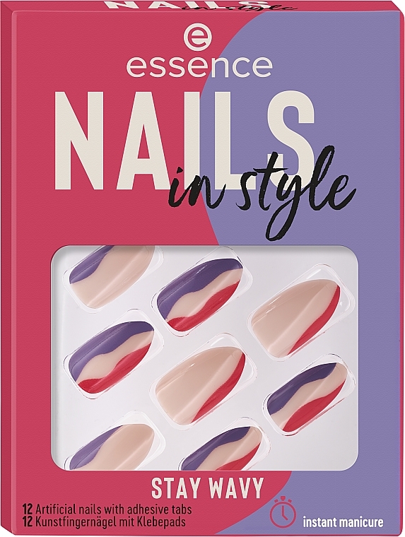 Накладні нігті на клейкій основі - Essence Nails In Style Stay Wavy — фото N1