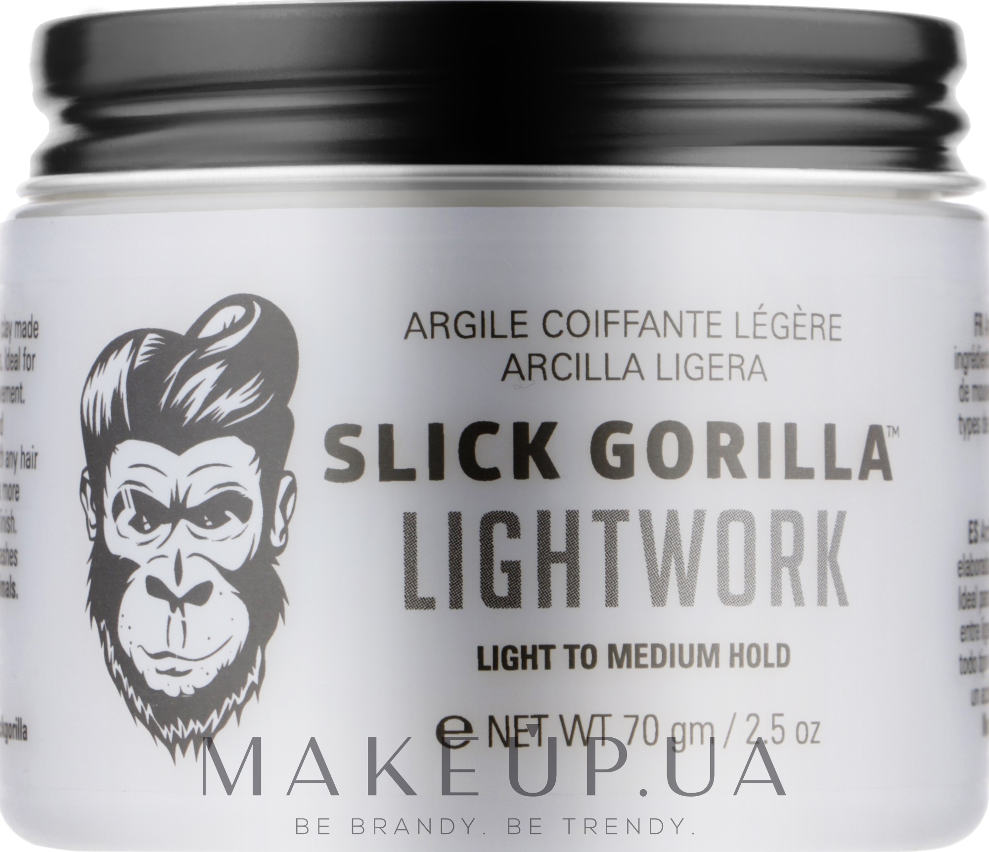 Глина для укладки волос средней фиксации - Slick Gorilla Lightwork — фото 70g