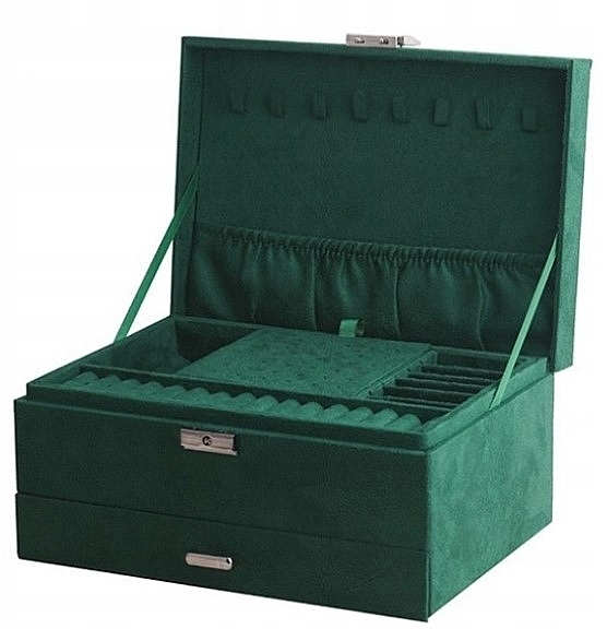Скринька для прикрас велюрова, зелена - Ecarla — фото N2