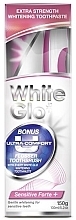 Духи, Парфюмерия, косметика Набор - White Glo Sensitive Forte + Extra Strength Whitening Set (t/paste/100ml + t/brush/1 + dental/flosser)