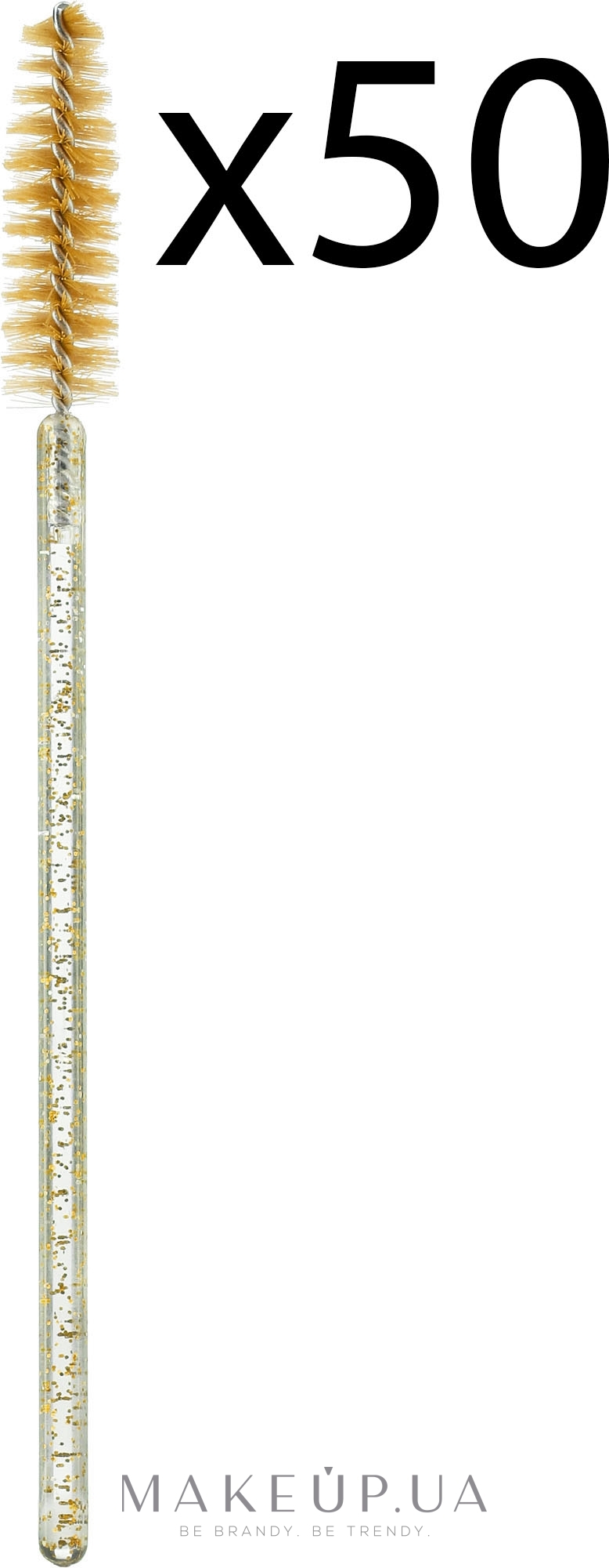 Одноразові щіточки для вій і брів, прозоро-жовті - Lewer — фото 50шт