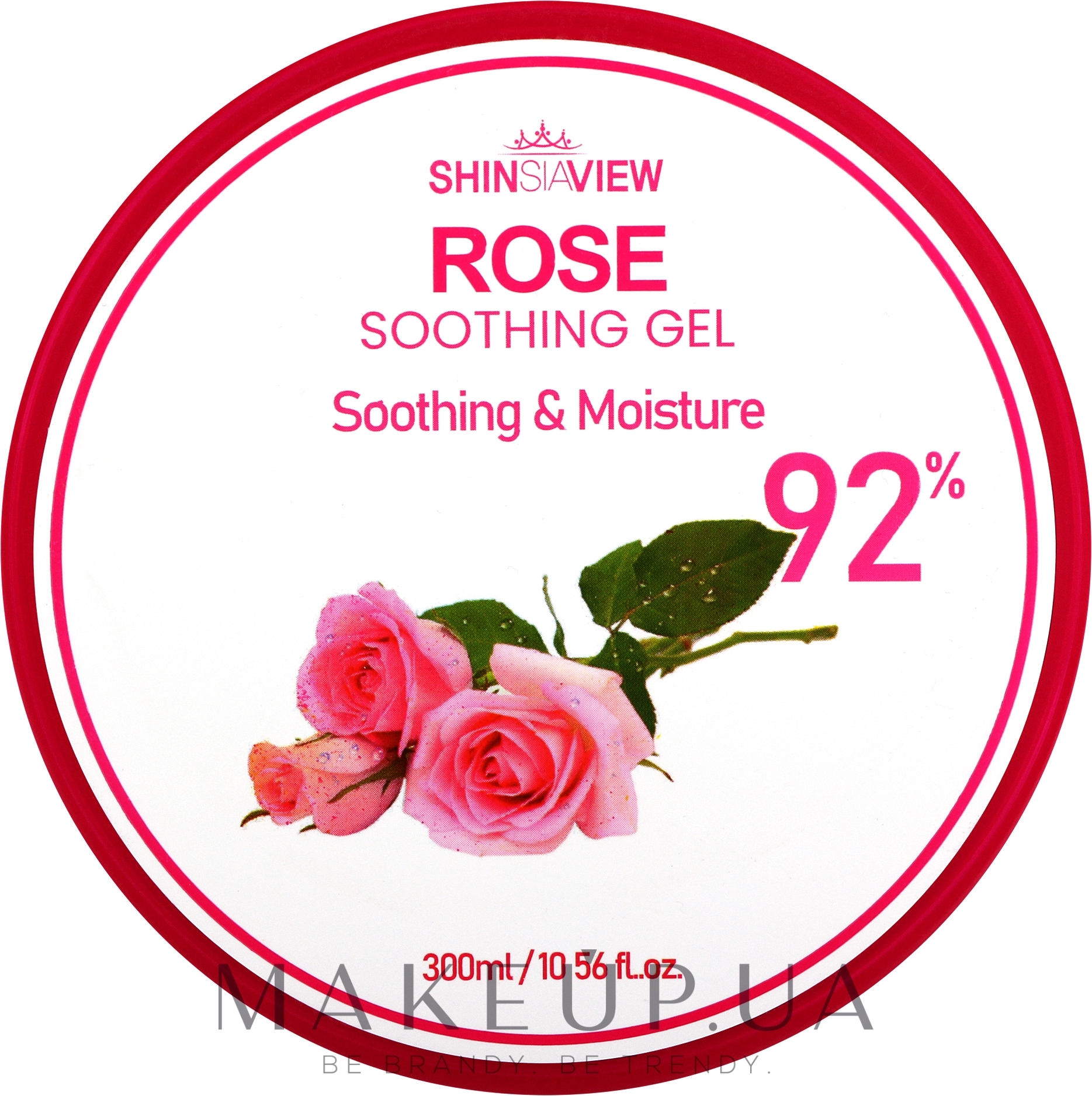 Зволожувальний гель для шкіри з гідролатом троянди - ShinSiaView Rose Soothing Gel 92% — фото 300ml