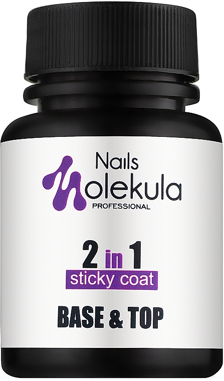 Базове і фінішне покриття - Nails Molekula Base & Top Coat 2 In 1 — фото N2