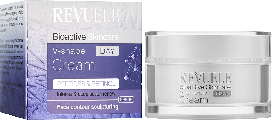 Скульптурирующий дневной крем для контура лица - Revuele Bioactive Skin Care Retinol + Peptides V-shape Day Cream — фото N1