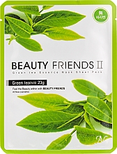 Духи, Парфюмерия, косметика Маска для лица с зеленым чаем - Beauty Friends II Green Tea Essence Mask