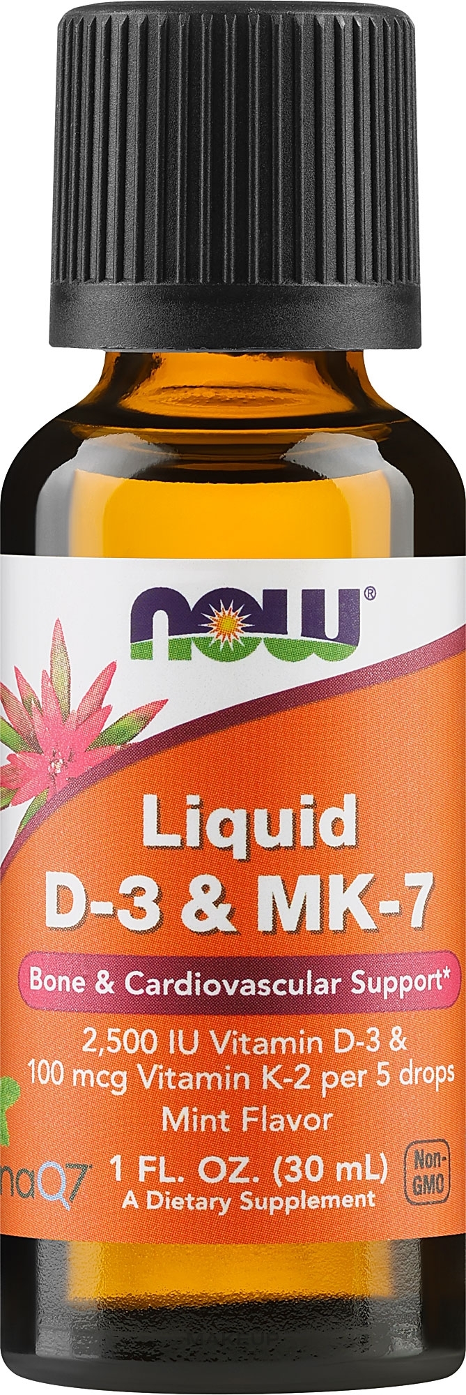 Рідкий вітамін D3 і MK-7 - Now Foods Liquid D-3 & MK-7 — фото 30ml