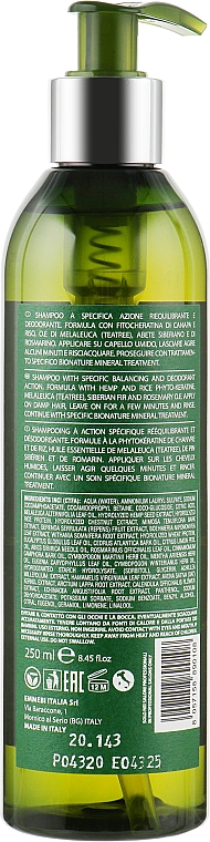Шампунь против гипергидроза с маслом чайного дерева - Emmebi Italia BioNatural Mineral Treatment Hyperhidrosis Shampoo — фото N5