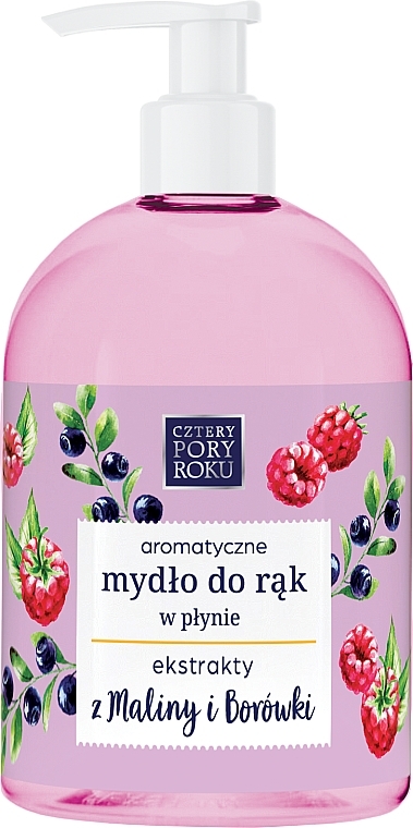 Ароматное жидкое мыло для рук "Малина-черника" - Cztery Pory Roku — фото N1