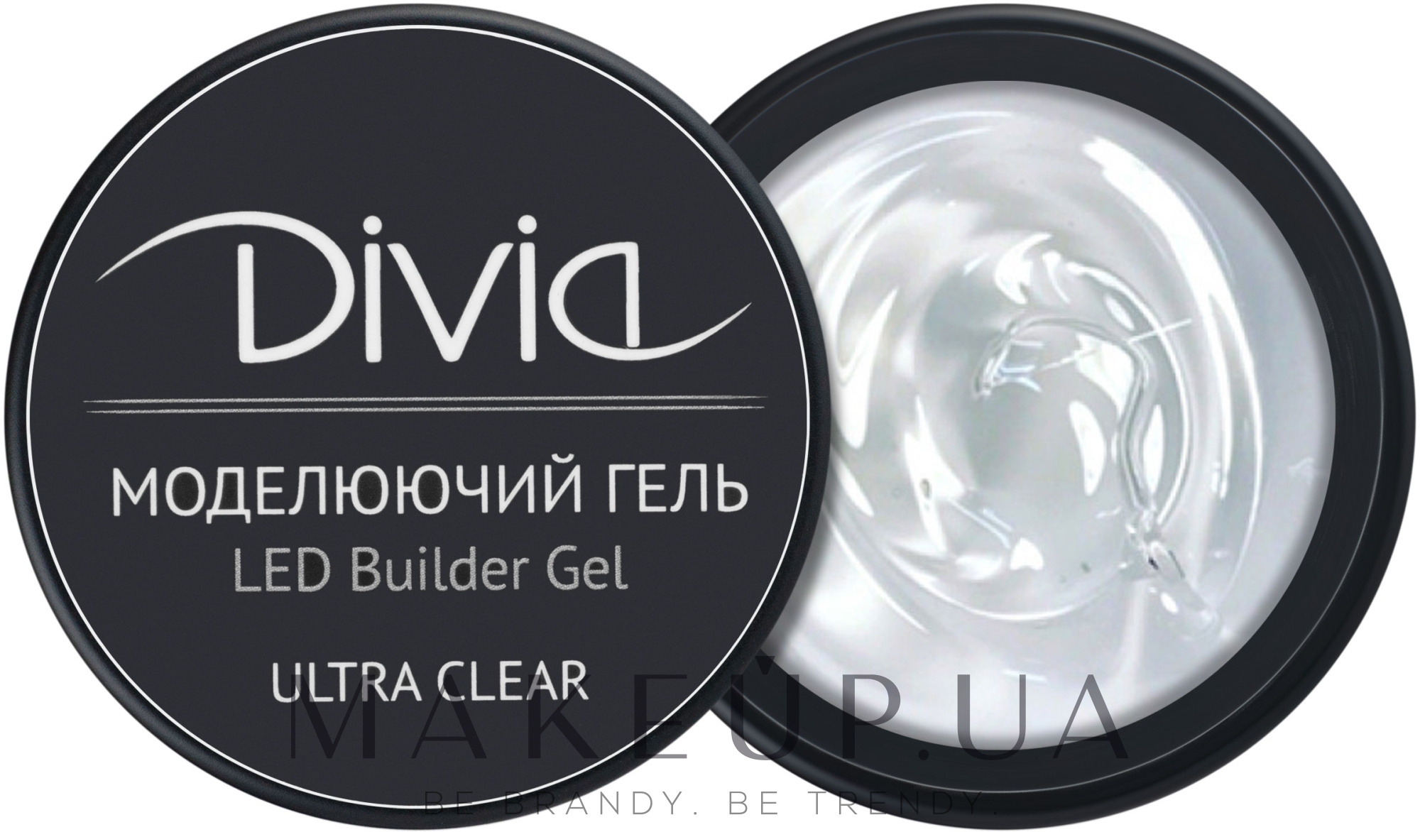 Гель моделирующий для ногтей, Di1105 - Divia LED Builder Gel — фото 01 - Ultra Clear
