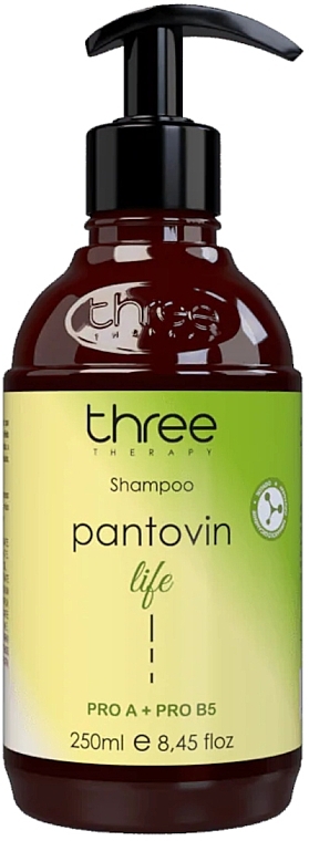 Лечебный шампунь против выпадения волос - Three Therapy Pantovin Shampoo Life  — фото N1