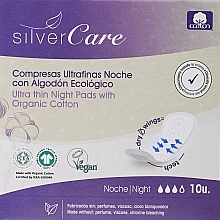 Парфумерія, косметика Гігієнічні нічні прокладки, 10 шт. - Silver Care Night Ultra Sanitar Organic Cotton