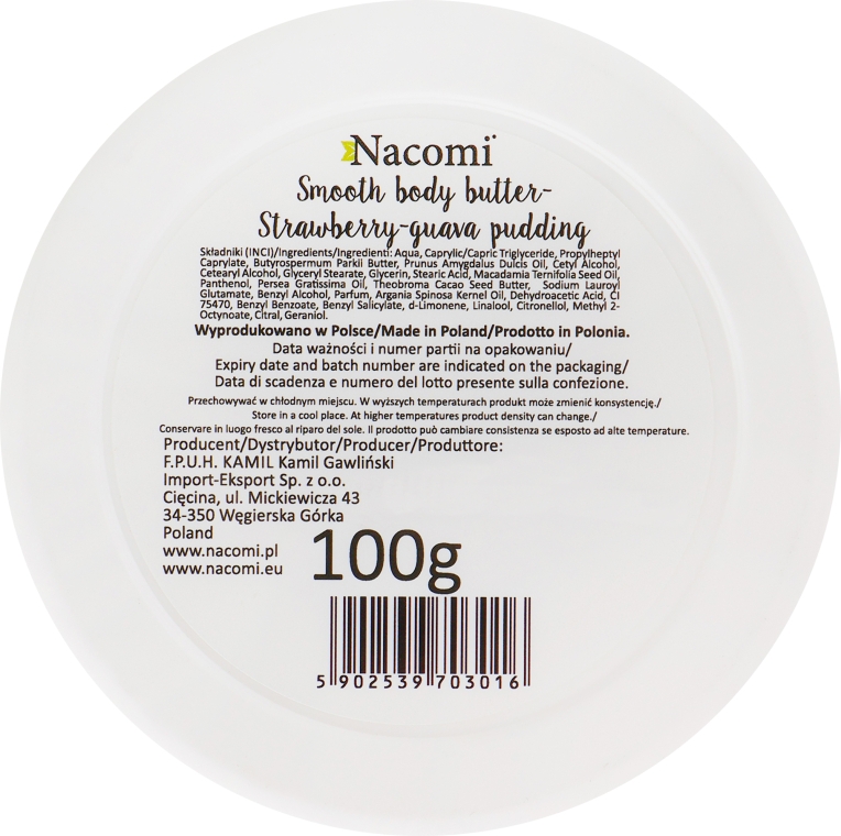 Масло для тела "Клубнично-гуавовый пудинг" - Nacomi Smooth Body Butter Strawberry-Guawa Pudding — фото N3