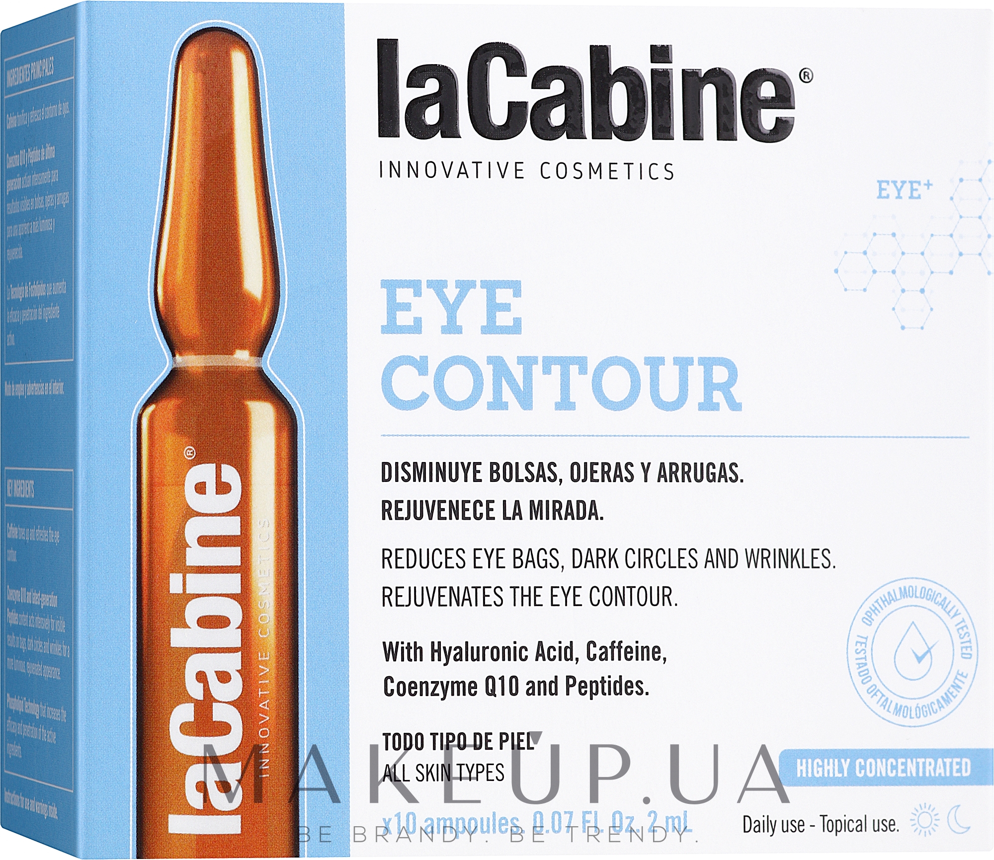 Ампули проти зморшок, набряків та темних кіл для шкіри навколо очей - La Cabine Eye Contour Ampoules — фото 10x2ml