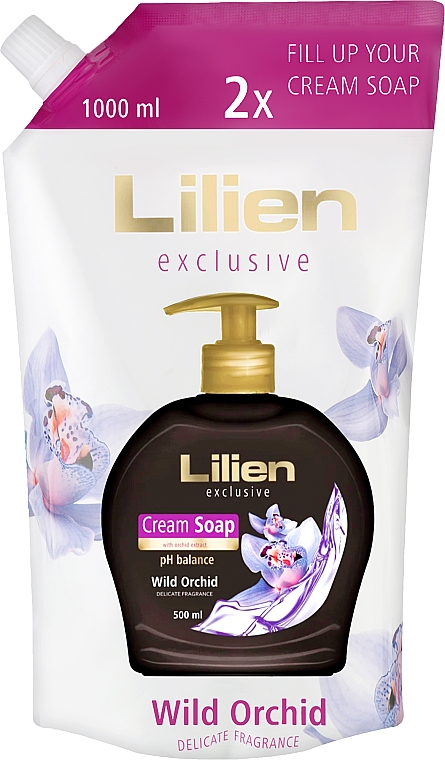 Жидкое крем-мыло "Дикая орхидея" - Lilien Wild Orchid Cream Soap Doypack — фото N1