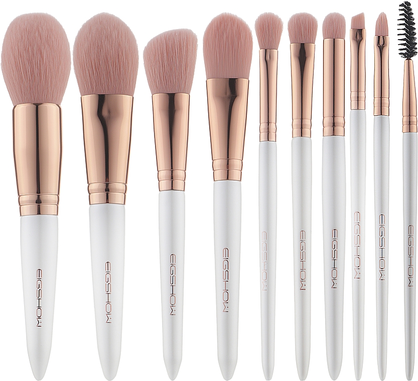 Набор кистей для макияжа, 10 шт - Eigshow Beauty Rose Gold Brush Kit — фото N1