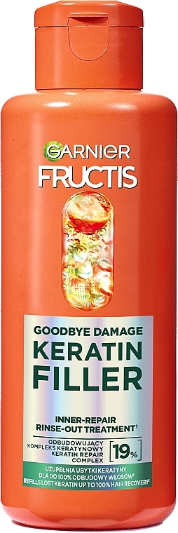 Смывающееся средство "Гудбай Повреждения" для глубокого восстановления - Garnier Fructis Keratin Filler — фото N1