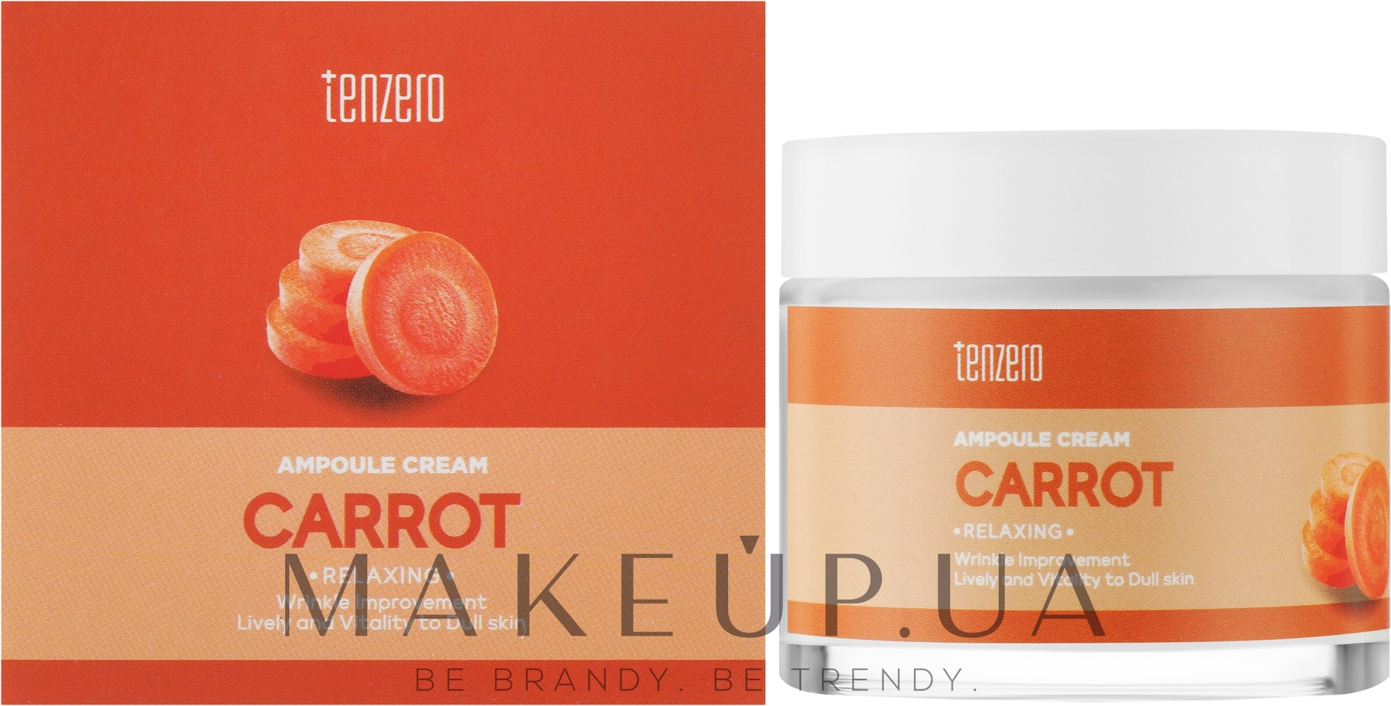 Ампульный крем для лица - Tenzero Relaxing Carrot Ampoule Cream — фото 70g