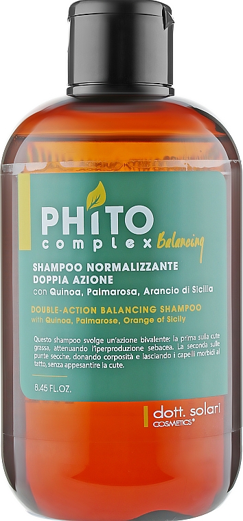 Балансувальний шампунь для волосся подвійної дії - Dott. Solari Phito Complex Balancing Double-Action Shampoo — фото N1