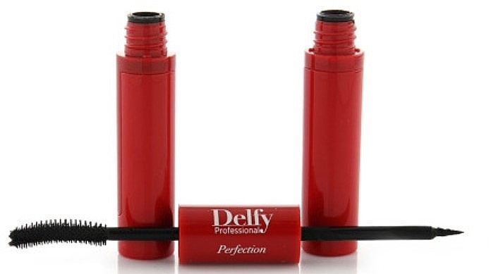 Туш-підводка для очей 2 в 1 - Delfy Perfection Duo Mascara Eyeliner — фото N1