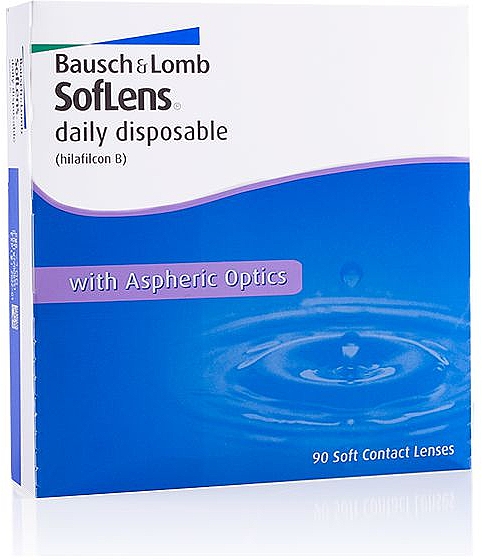 Одноденні контактні лінзи, радіус кривизни 8.6 мм, 90 шт.  - Bausch & Lomb SofLens Daily Disposable — фото N1