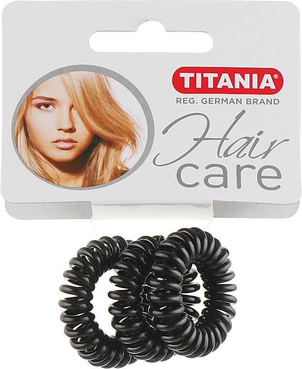 Резинка для волос пластмассовая "Anti Ziep", черная, 3шт, диаметр 2.5см - Titania