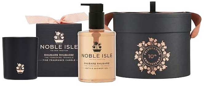 Noble Isle Rhubarb Rhubarb! Bathe By Candlelight Set - Набір (candle/200g + sh gel/250ml) — фото N1