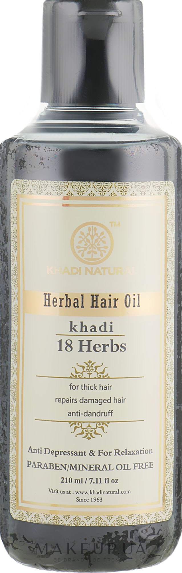 Натуральна олія для волосся "18 трав" - Khadi Natural Ayurvedic Herbal 18 Herbs Hair Oil — фото 210ml