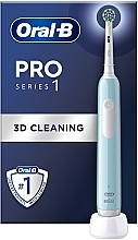 Электрическая зубная щетка, голубая - Oral-B Pro 1 3D Cleaning Caribbean Blue — фото N1