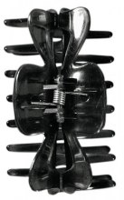 Пластиковий затискач для волосся, 9 см, чорний - TITANIA — фото N2