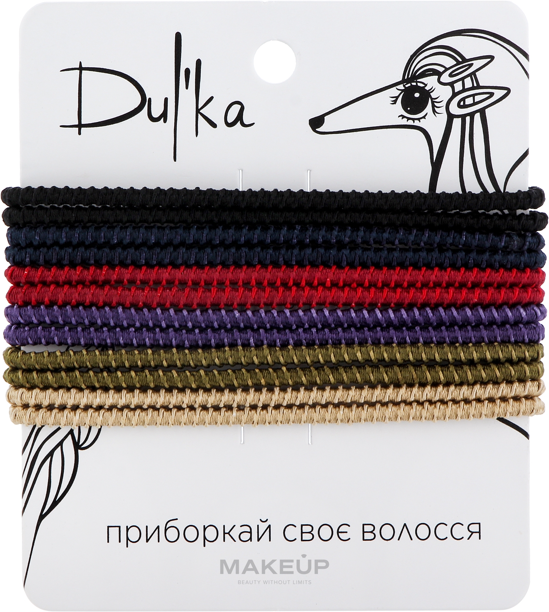 Набір різнобарвних гумок для волосся UH717778, 12 шт - Dulka — фото 12шт