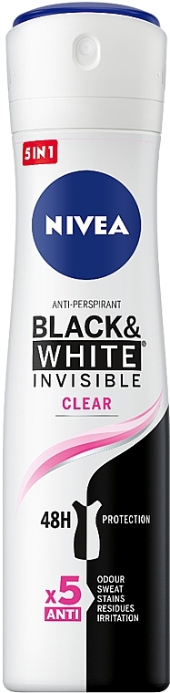 Антиперспирант "Черное и Белое. Невидимый. Прозрачный", спрей - NIVEA Black & White Invisible Clear Anti-Perspirant