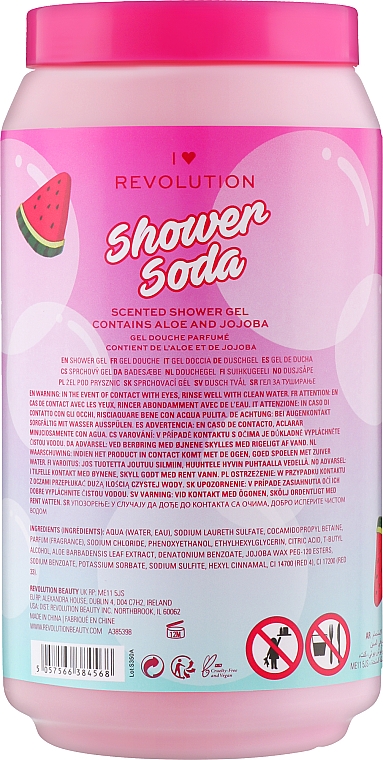 Гель для душа с ароматом арбуза - I Heart Revolution Tasty Shower Soda Watermelon Scented Shower Gel — фото N2