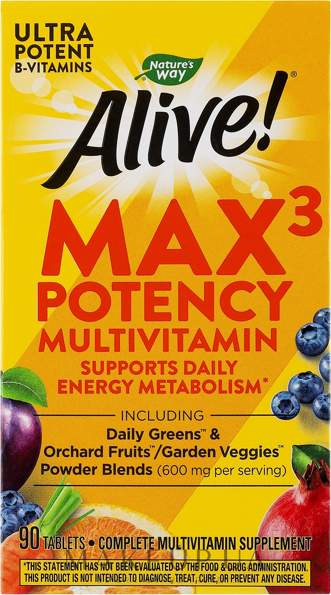 Мультивітаміни - Nature’s Way Alive! Max3 Daily Multi-Vitamin With Iron — фото 90шт