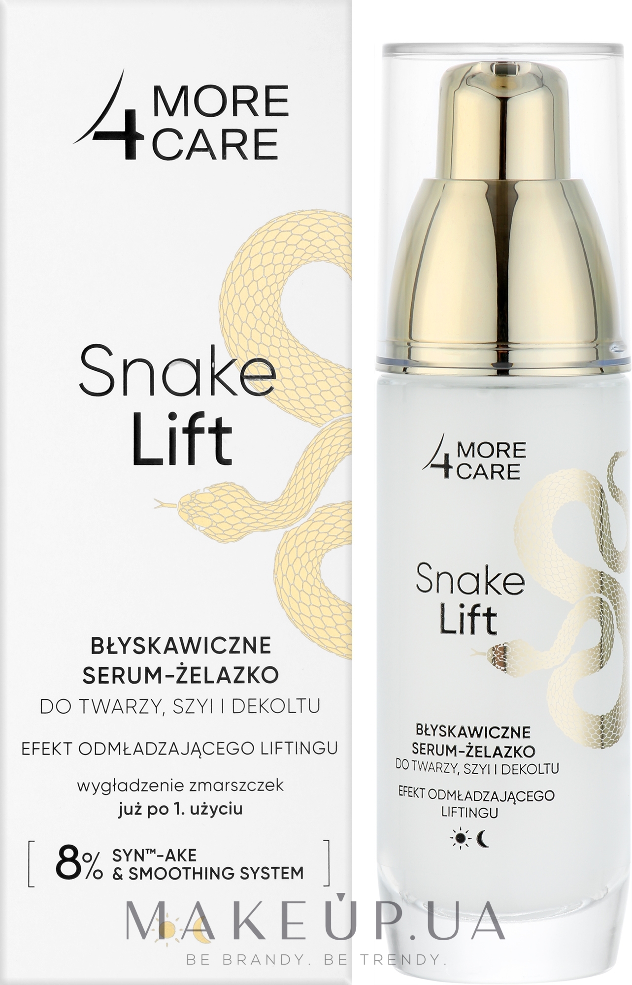 Миттєва сироватка для обличчя, шиї та зони декольте - More4Care Snake Lift Instant Serum — фото 35ml