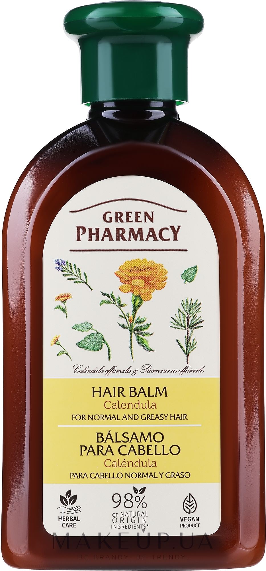 Бальзам-кондиционер для жирных волос "Календула и розмариновое масло" - Зеленая аптека — фото 300ml
