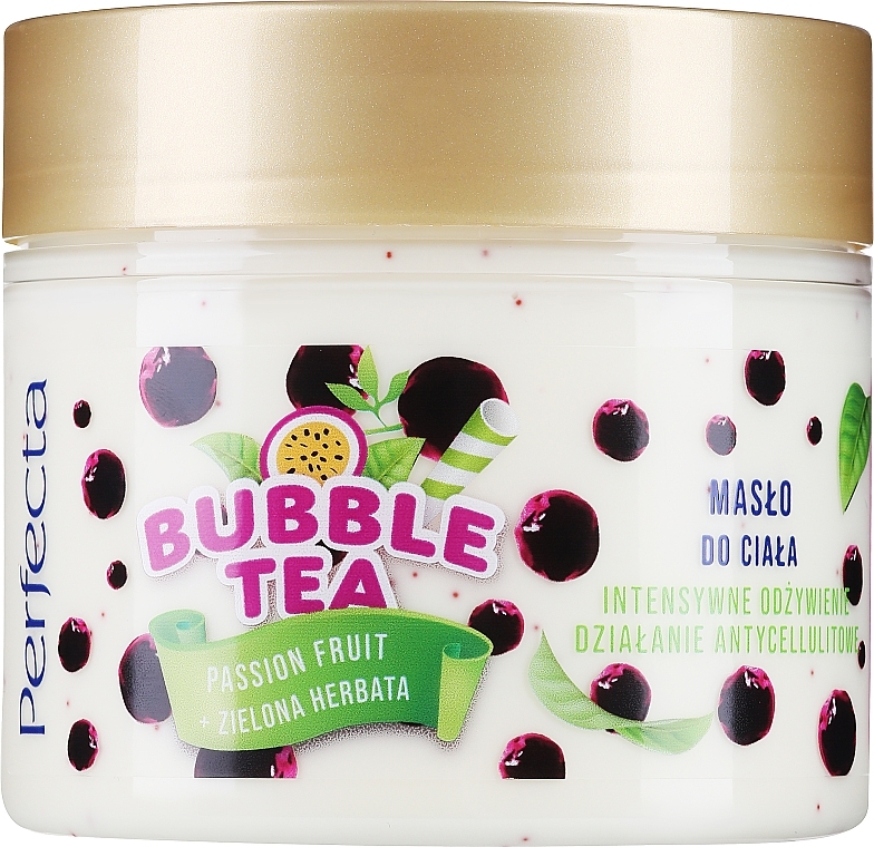 Масло для тіла "Маракуя та зелений чай" - Perfecta Bubble Tea Wild Cherry & Matcha Tea Body Butter — фото N1