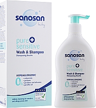 Детское гипоаллергенное средство для купания 2 в 1 - Sanosan Baby Pure & Sensitive Head-to-Toe Wash Lotion — фото N5