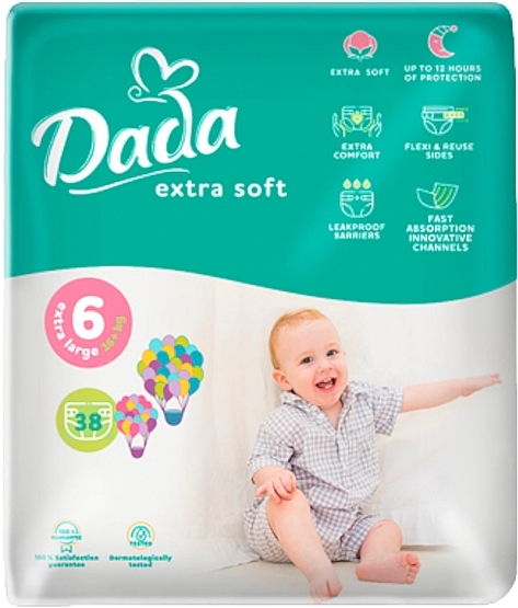 Підгузки для дітей Extra Soft 6, 16+ кг, 38 шт. - Dada — фото N1