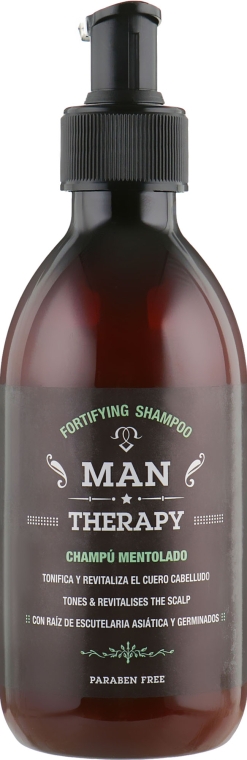Очищающий и укрепляющий шампунь с ментолом - Glossco Man Therapy Fortifying Shampoo — фото N1