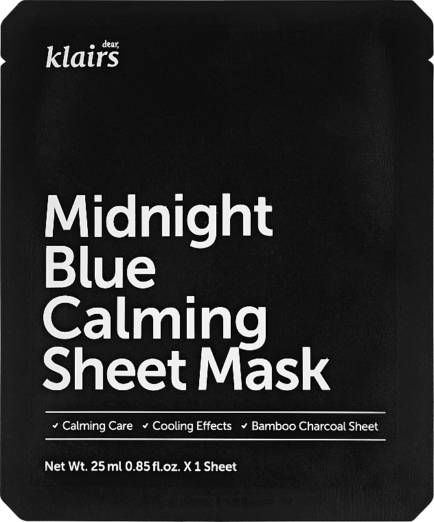 Заспокійлива маска для обличчя - Klairs Midnight Blue Calming Sheet Mask — фото N1