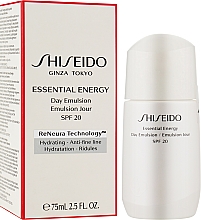 Зволожувальна емульсія - Shiseido Essential Energy Day Emulsion SPF 20 — фото N2