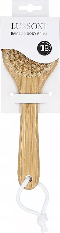 Щетка для тела с длинной ручкой и с ворсом дикого кабана - Lussoni Bamboo Natural Body Brush With Handle — фото N2