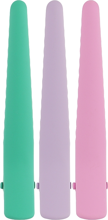 Затискач перукарський для волосся, бузковий + рожевий + зелений - Puffic Fashion — фото N1
