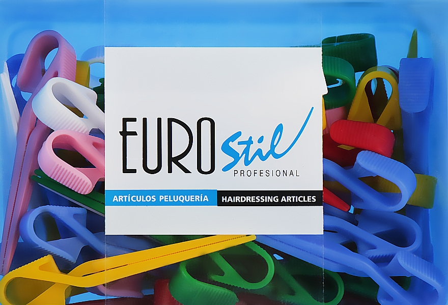 Зажимы пластиковые средние, разноцветные, 00056 - Eurostil