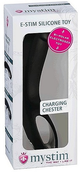 Вибратор с электростимуляцией, черный - Mystim Charging Chester E-Stim Dildo Sexy Black — фото N1