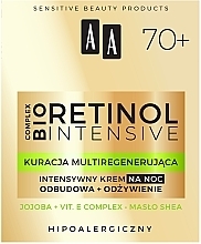 Духи, Парфюмерия, косметика Интенсивный ночной крем для лица 70+ - AA Retinol Intensive Healthy Glow 70+ Night Cream