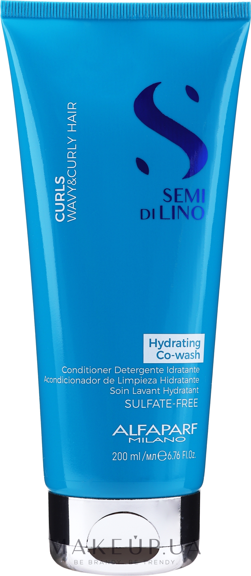 Зволожувальний ко-вошинг кондиціонер для в'юнкого волосся - Alfaparf Semi Di Lino Curls Hydrating Co-Wash Conditioner — фото 200ml