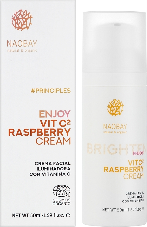 Освітлюючий крем для обличчя - Naobay Principles Brighten Vit C Raspberry Cream — фото N2