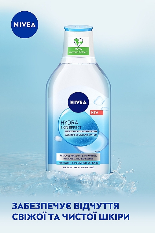 Мицеллярная вода с гиалуроновой кислотой - NIVEA HYDRA Skin Effect — фото N4